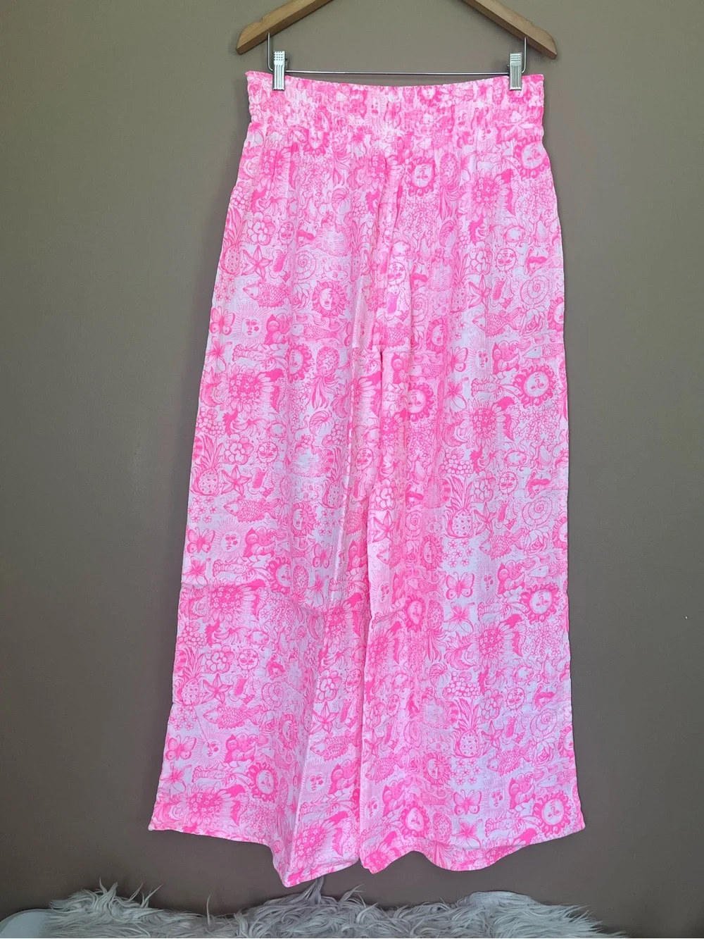 {Lilly Pulitzer} Enzo Coverup Pant Pull-On in Cherry Blossom Pink - Womens XL